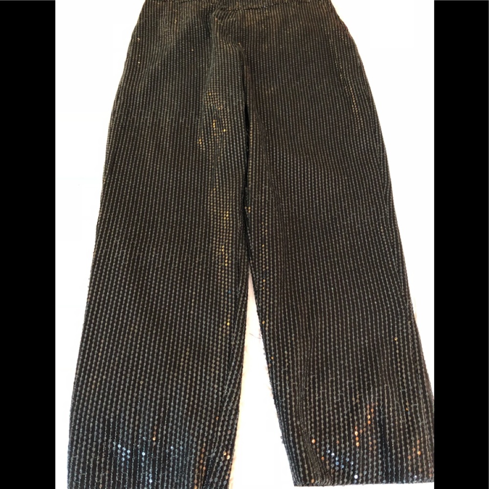 Beaded Wide leg cropped dress pants